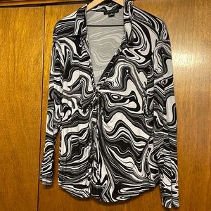 Y2K swirl top 👽 Sanctuary 3x soft button down